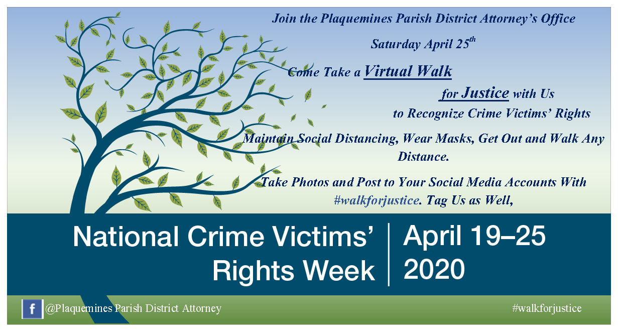 Virtual Walk for Justice Plaquemines Parish District Attorney’s